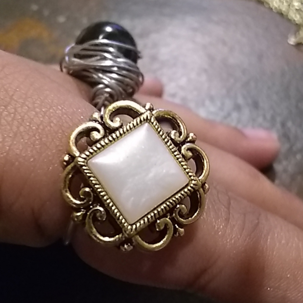 Handmade gold and pearl tong